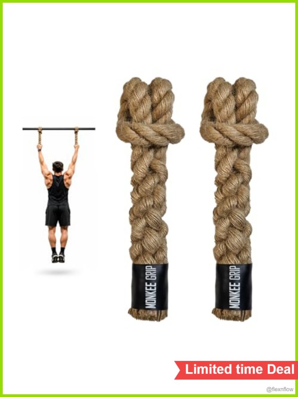 Rope Grip Strength Training Dumbbell Barbell Grips 8 Inch Portable Home Gym